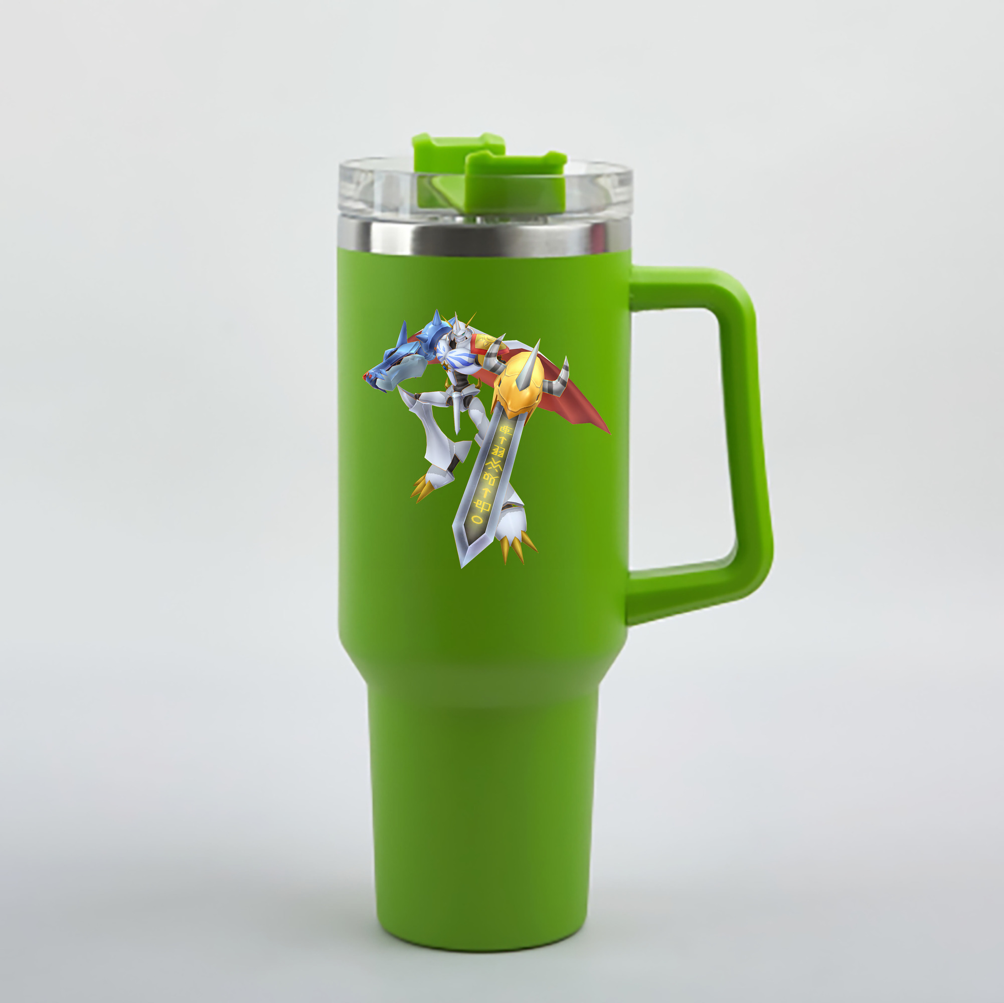 （画像用） Digimon デジタルモンスター/デジモン 1200mL車用タンブラー - クリスタルステッカー（プラスチックストロー付き）